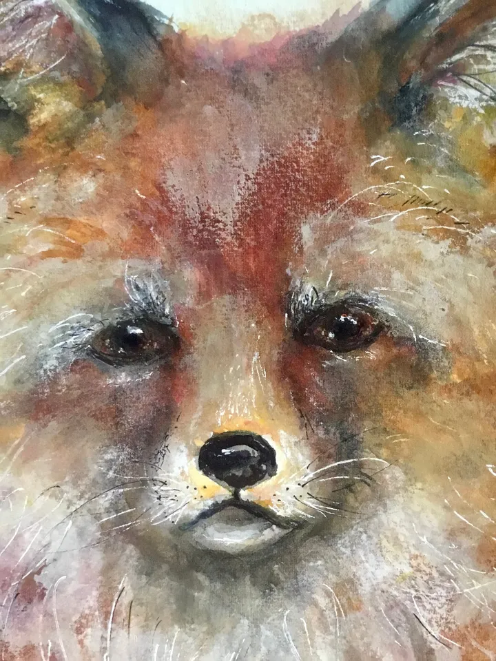 Fox original watercolor painting,watercolor animals painting,kids room wall art,fox painting,children room animals decoration, fox art gifts
