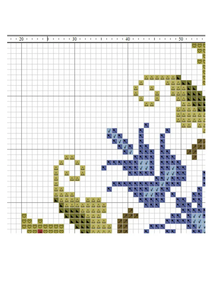 Round Flower Ornament cross stitch pattern for pillow, Vintage flowers cross stitch pattern pdf