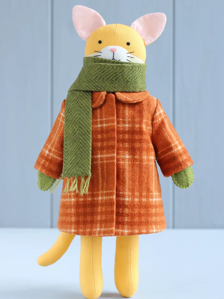 PDF Cold Weather Outfit (Coat, Scarf and Mittens) for Large Doll Sewing Pattern