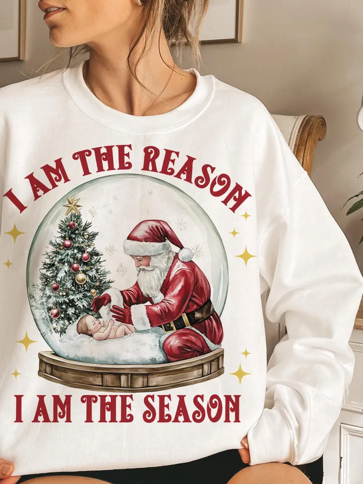 Jesus is the reason For the Season PNG, Christmas Season Png, Christmas PNG, Christmas Jesus png, Santa and Jesus Christmas Png, Jesus Xmas