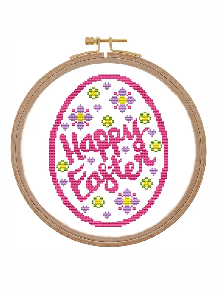 Easter Cross Stitch Pattern PDF, Easter Flowers Eggs Cross Stitch ...