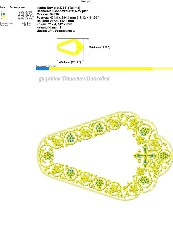 "Plath grapevine" design for an industrial machine.