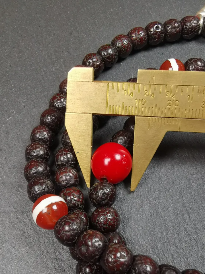 Gandhanra Handmade 8mm 108 Lotus Seed Beads Mala,Barrel Shape Prayer Beads Necklace,Tibeatn Rosary Beads,34&quot; Length