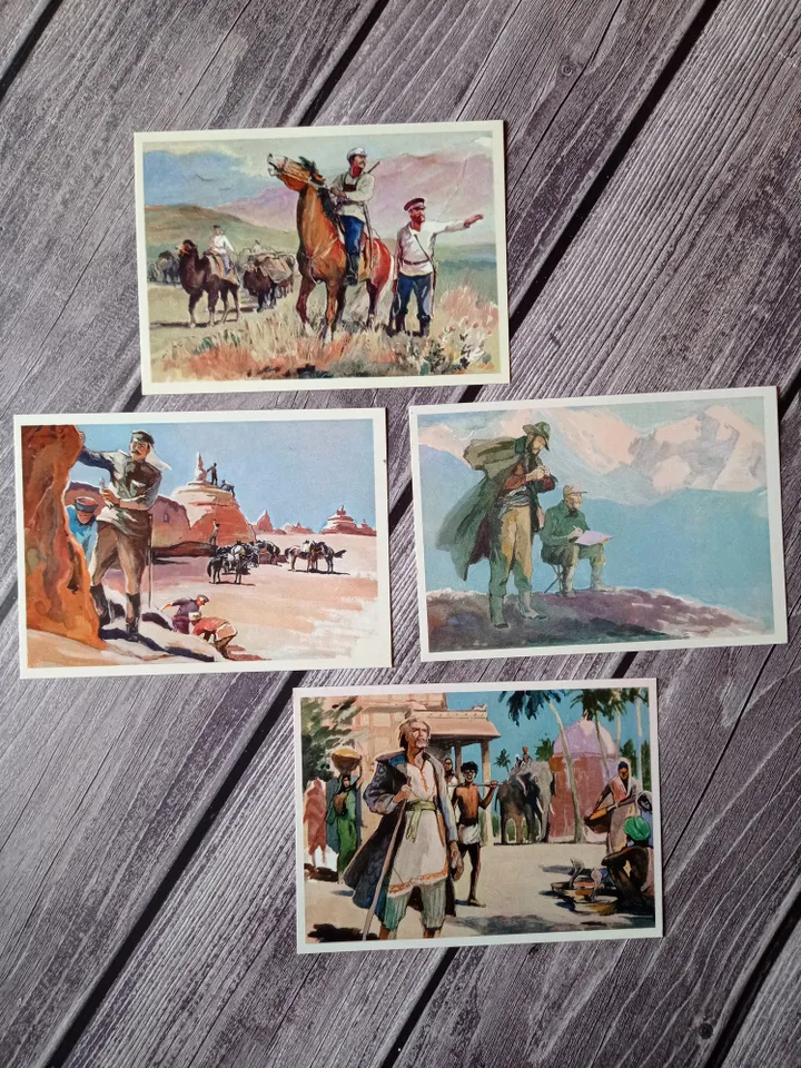 Postcards geographical discoveries
