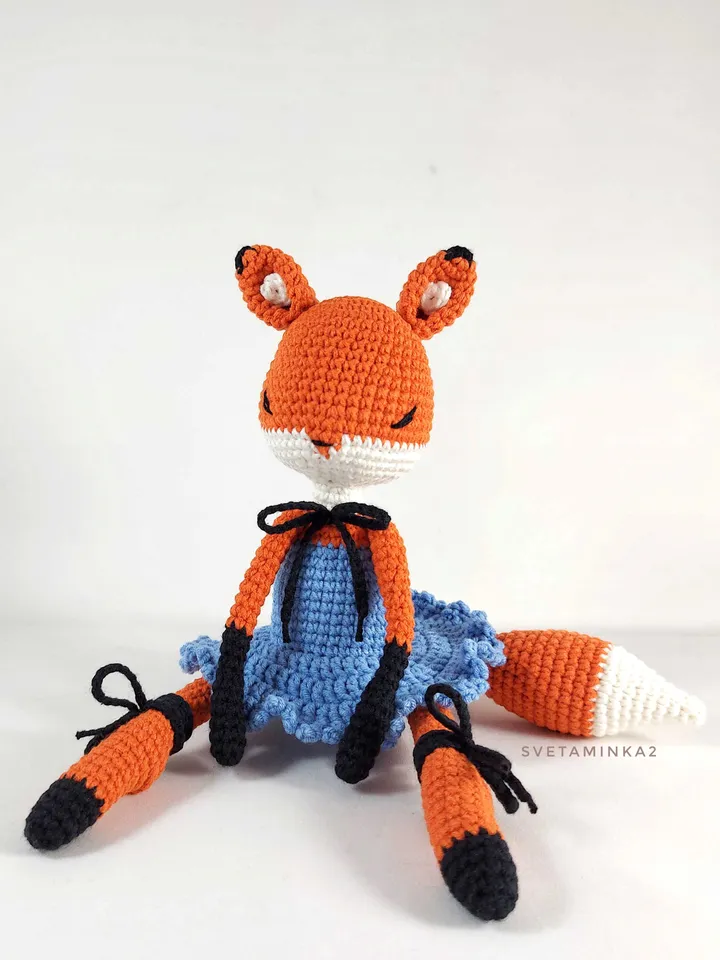 Crochet Fox Pattern. Amigurumi Ballerina Doll Fox. Digital Download. PDF.