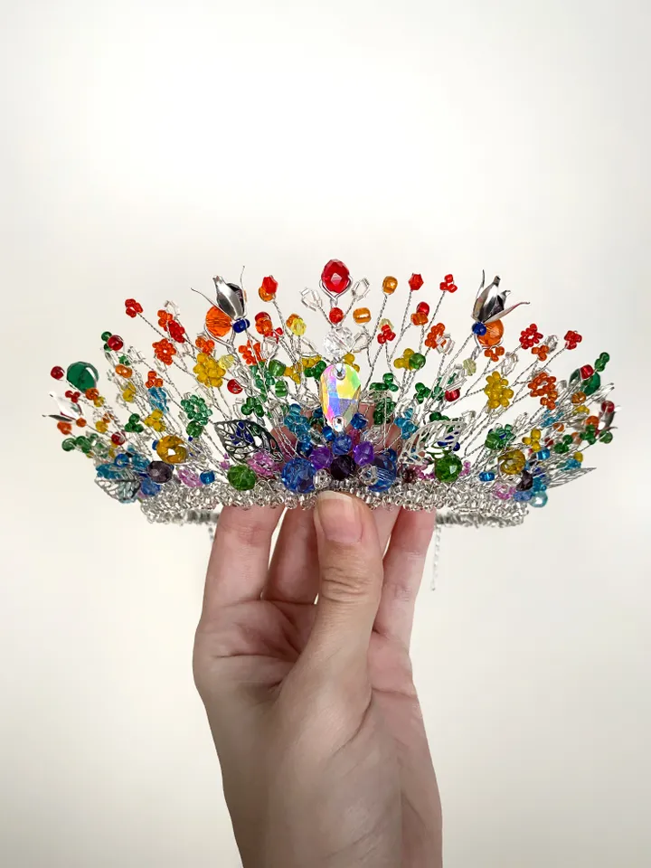 Rainbow crown, Rainbow headpiece, Multicolour tiara, LGBT accessories, LGBT crown, Rainbow tiara, Pride accessories, LGBTQ headpiece, Multicolour accessories