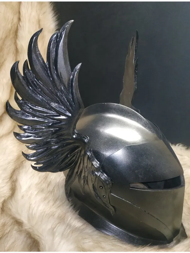 Medieval helmet - larp helmet - helmet with wings - knight helmet - tournament h