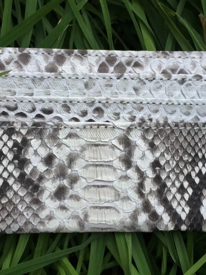 Genuine python skin creditcards holder | business cads holder gray snake colour unisex wallet small | gift idea exotic python skin leather