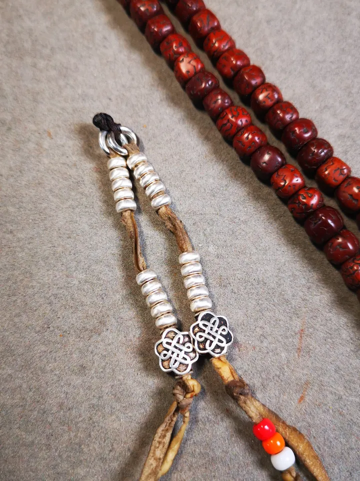 Gandhanra 5mm Silver Tibetan Buddhist Prayer Bead Counters for 6-15mm Mala,Lucky Knot Pendant