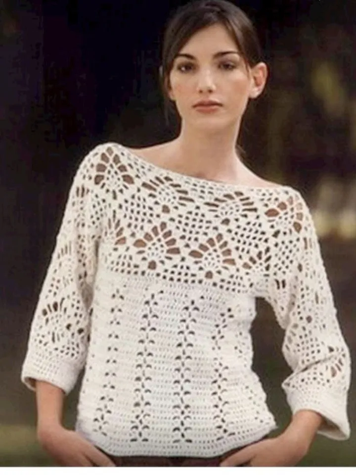 Crochet top, sweater crochet pattern, lace top, summer sweater crochet pattern pdf