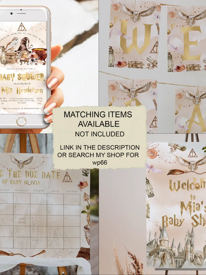THE OWLERY sign; Wizard Baby Shower sign; Magic School Baby Shower template; Instant Download; wP66