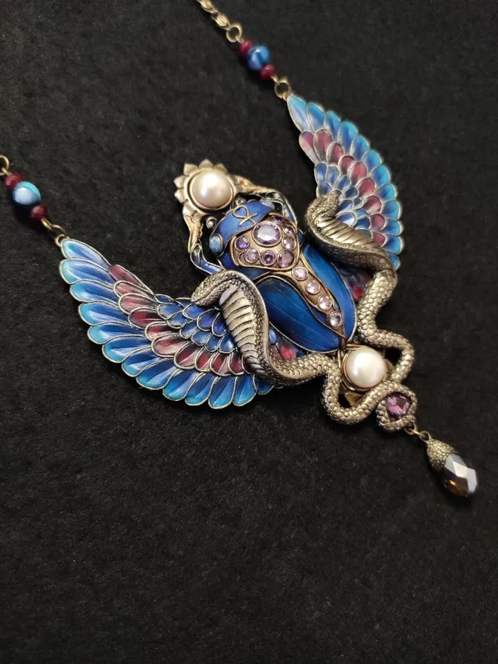 Scarab Jewelry, Scarab Pendant, Scarab Necklace, Fantasy Jewelry, Egyptian Scarab