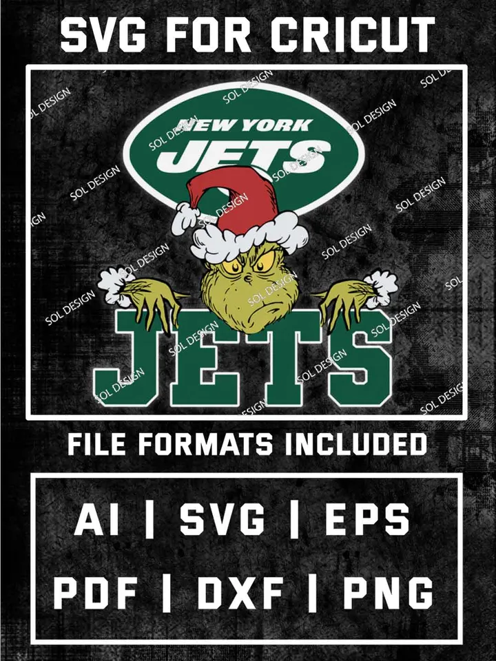 Grinch New York Jets SVG, NFL SVG Design, NFL New York Jets SVG, NFL Jets Cricut, Christmas Svg, Grinch svg, Digital Download