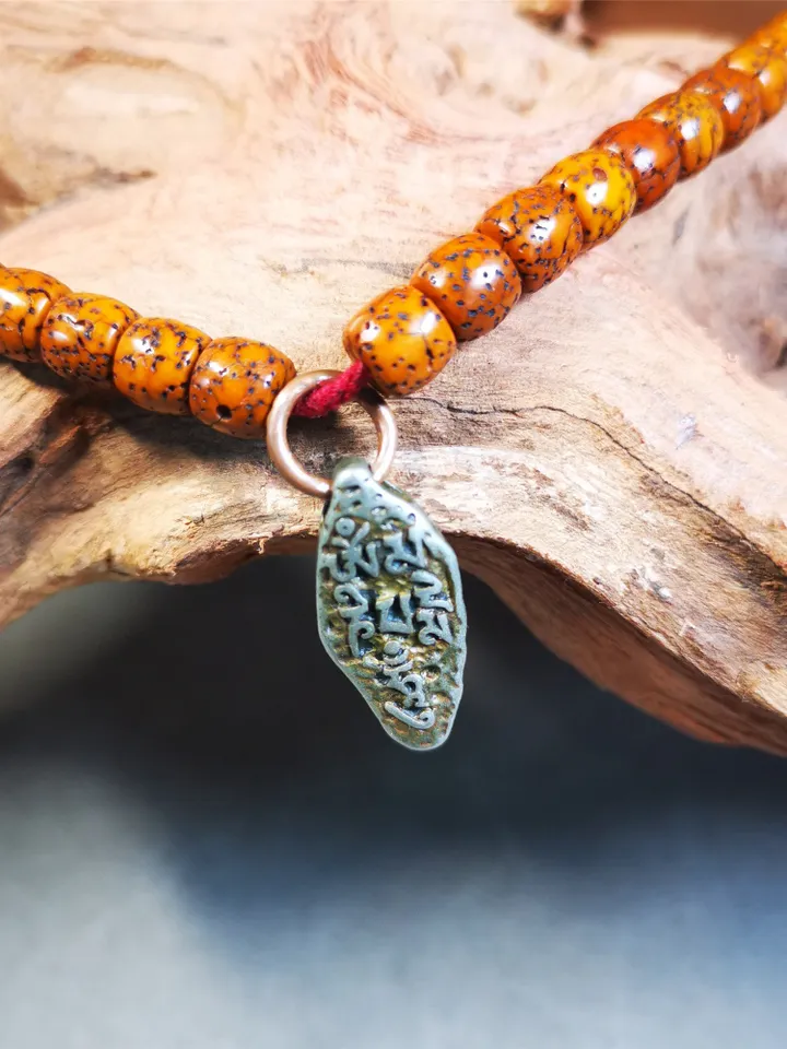 Gandhanra Handmade Mala Counter Pendant,OM Bead Amulet, Prayer Beads Accessories,Made of Cold Iron