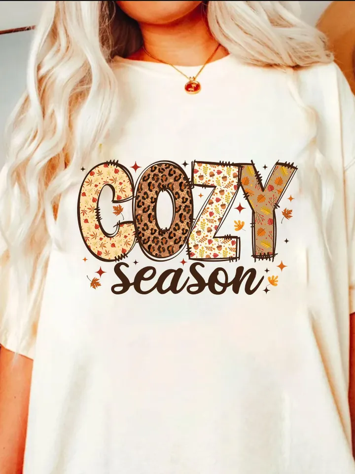 Cozy Season PNG, Fall Png, Autumn Png, Thanksgiving Png, Fall Sublimation Design, Retro Halloween Png, Cozy T shirt Sublimation Design