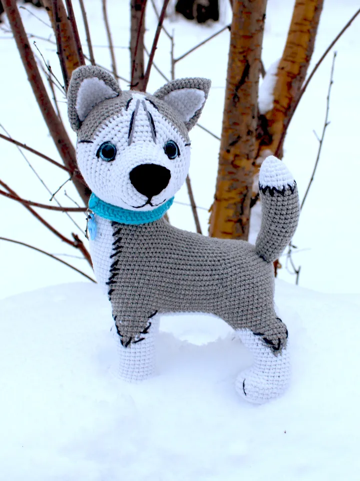 Siberian Husky Crochet Pattern In English Realistic Puppy