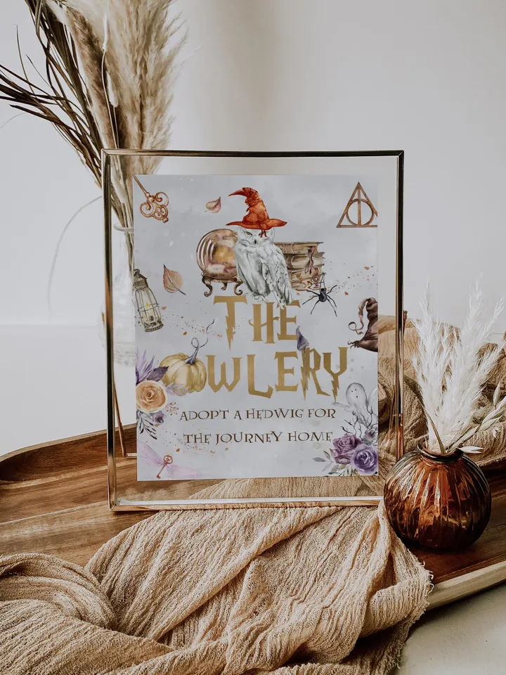 The Owlery sign; Wizard Baby Shower; Magic School Baby Shower template; Wizard Party templates; Instant Download; a1