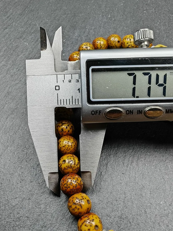 Gandhanra Authentic Tibetan Handhold Wrist Mala - 7.7mm Old Lotus Seed Beads Bracelet - Portable Buddhist Prayer Beads for Meditation