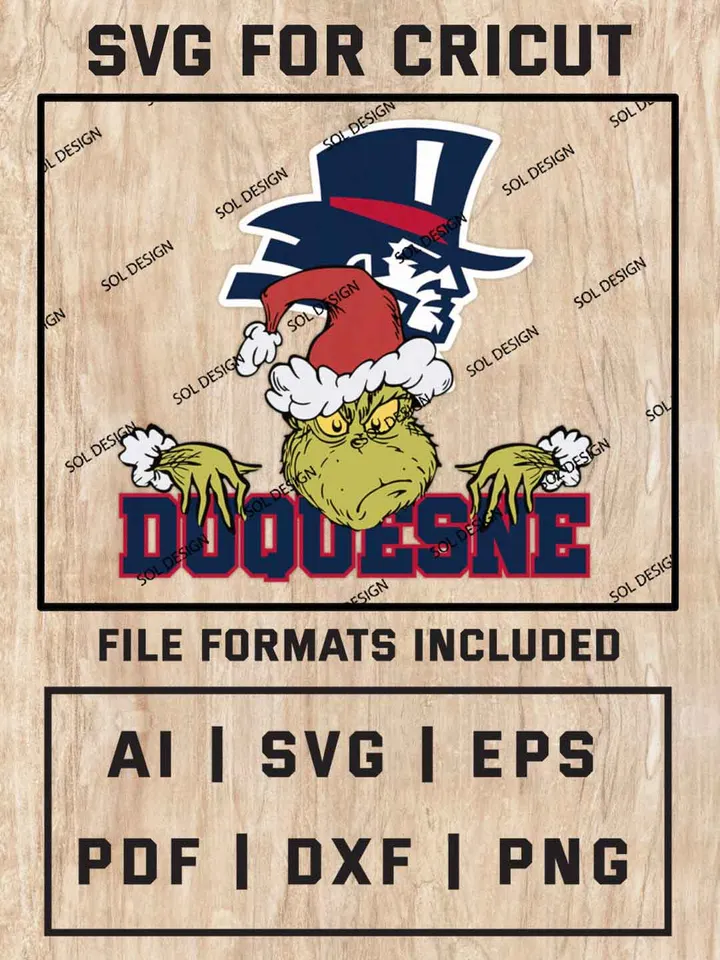 Grinch Duquesne Dukes SVG, NCAA SVG Design, NCAA Duquesne Dukes SVG, NCAA Dukes Cricut, Christmas Svg, Grinch svg, Digital Download