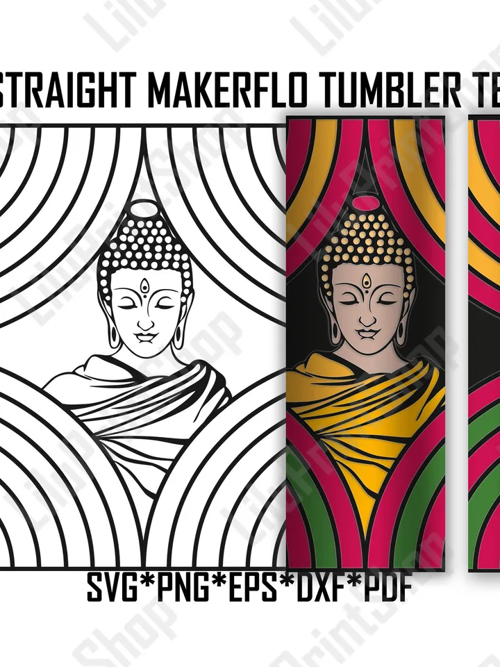 Buddha burst tumbler template svg for Straight 20oz Skinny , Zen 20oz Makerflo, Yoga Tumbler cut file, Namaste tumbler svg instant download
