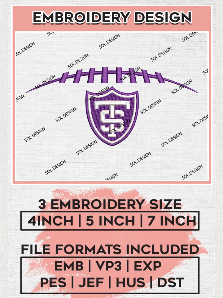 NCAA St Thomas Minnesota Tommies Team Football Logo Embroidery Design Files, NCAA St Thomas Minnesota Tommies Machine Embroidery, NCAA Teams, Game Day, 3 sizes, NCAA Machine embroidery designs, Digital Download
