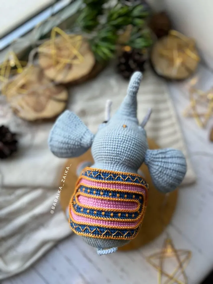 PDF Crochet Pattern Indian Elephant, Amigurumi Decor pattern, Crochet Elephant, Cute Elephant, Safari Animal Pattern, Crochet india Pattern