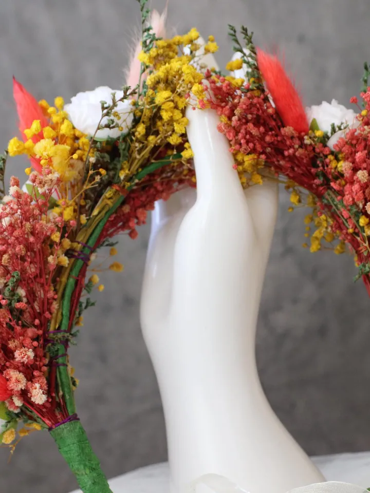 orange crown,children natural flower crown white flower , crown colorful flower crown child and adult crown