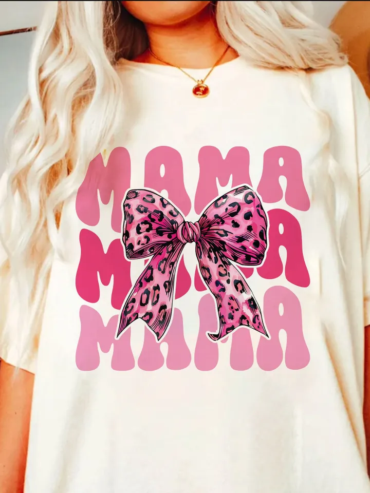 Pink Cheetah Coquette Mama bow png Coquette clipart design trending png retro mama png pink bow png soft girl aesthetic png Leopard png