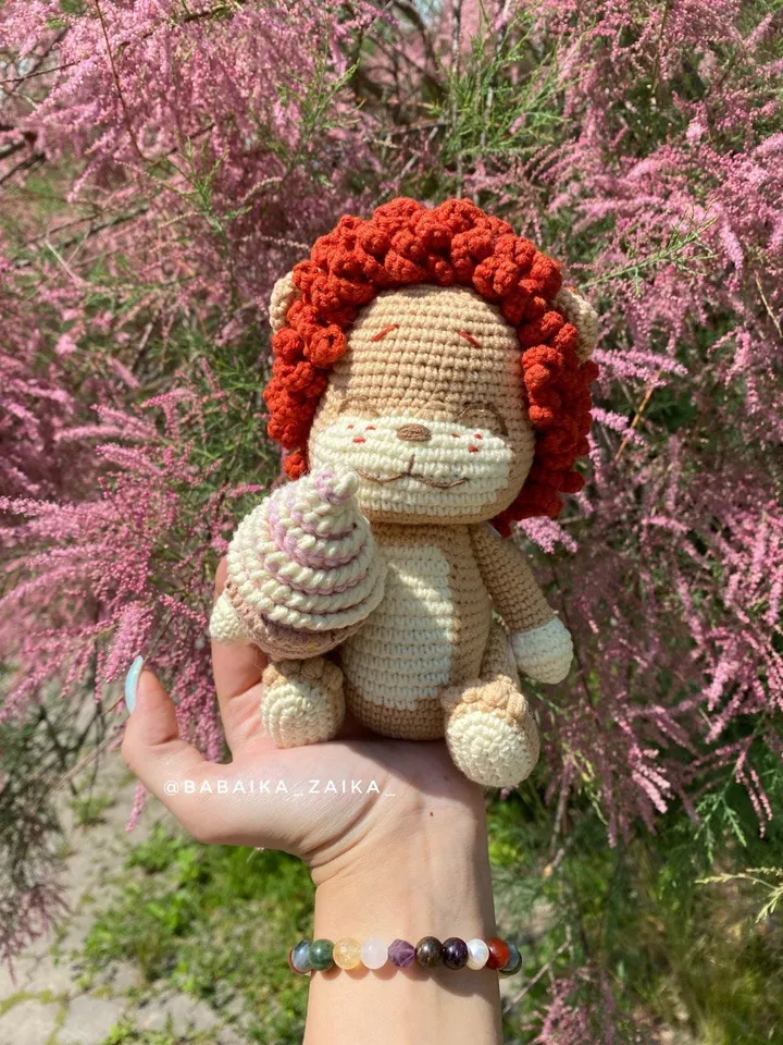 PDF Crochet Pattern Baby Lion and Ice Cream Amigurumi lion pattern Crochet ice cream Cute lion pattern Amigurumi animal Crochet animal