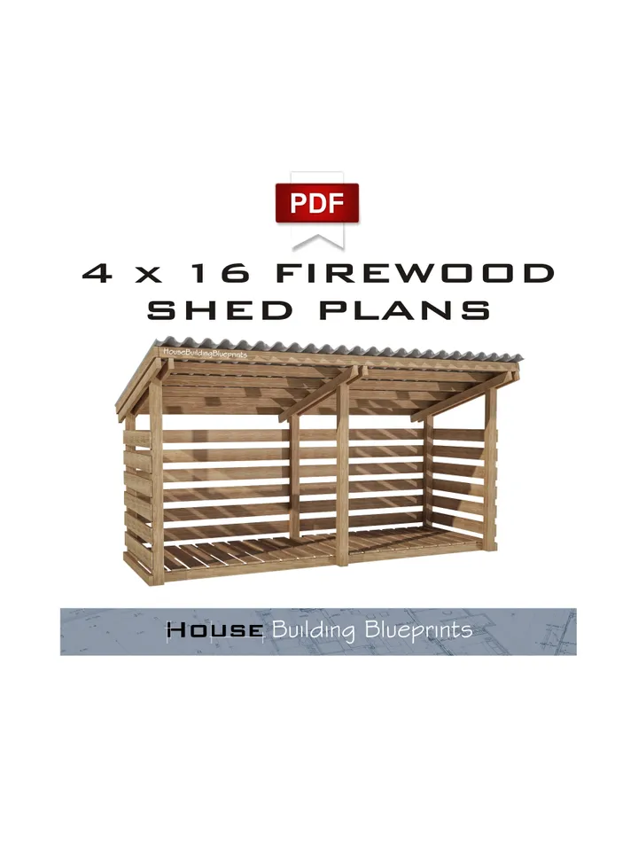 Diy 4 x 16 firewood shed plans for outdoor pdf. Timber frame shed plans for garden. Wooden backyard firewood shed storage plans.