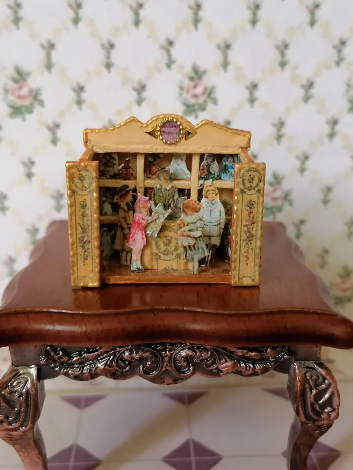 Paper theater. Puppet show. Toy store. Dollhouse miniature.1:12 scale.