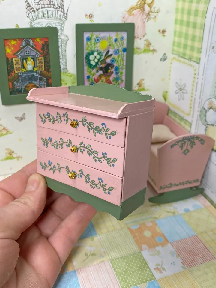 Doll furniture for a children's room. miniature dollhouse. 1:12.