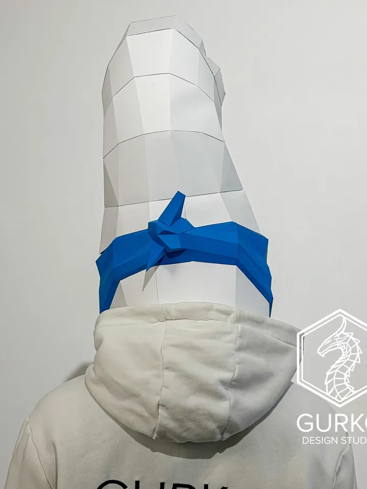 Goose Mask Papercraft, Bird, Digital Template, PDF Download, Gurko, 3D Low Poly Animal Mask, DIY Origami, Pepakura, Paper Mask, DIY Costume