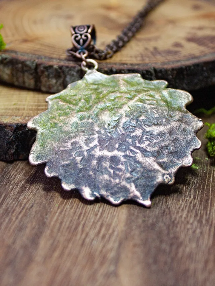 Set Aspen leaf pendant and earrings, real copper leaves, real aspen leaf, Nature Lover, Electroforming, Gift for wife