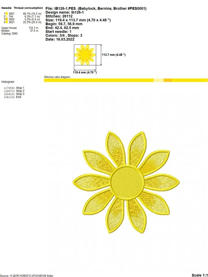 Sunflower Brooch Hairpin FSL Machine embroidery design Digital embroidery pattern Free standing lace flower file