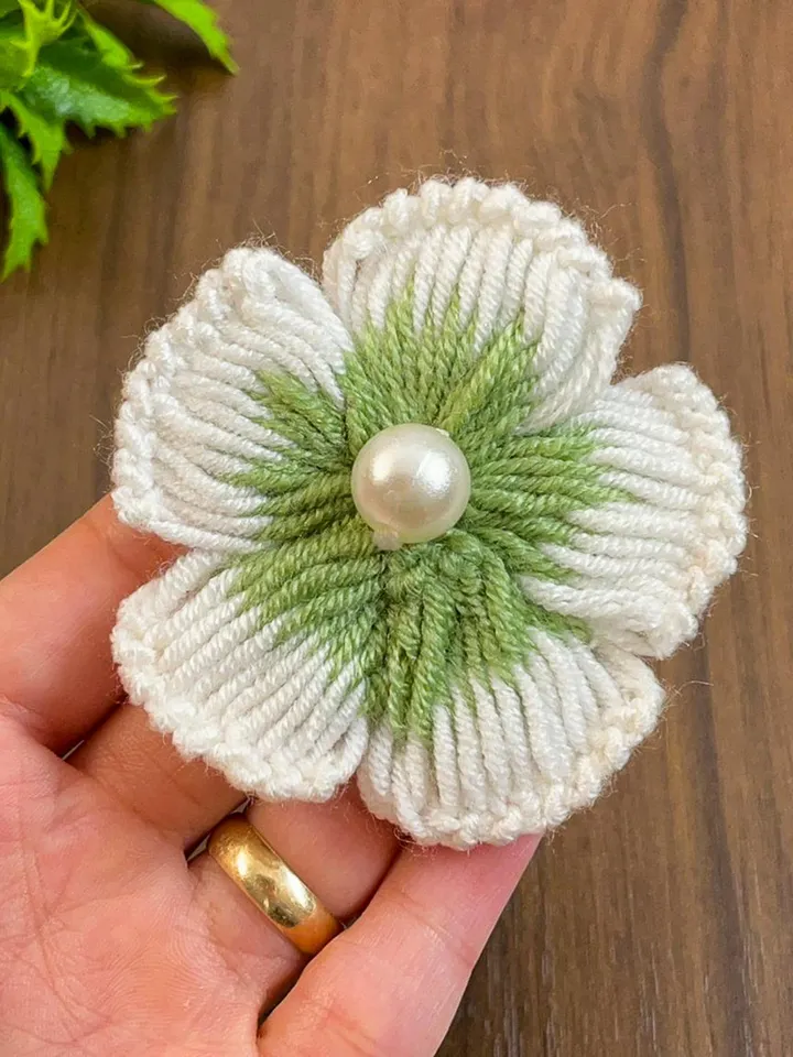 Elegant Crochet Flower Pattern, 3D Floral Applique PDF, Handmade Layered Petal Design, DIY Crochet Brooch Tutorial, Instant Download
