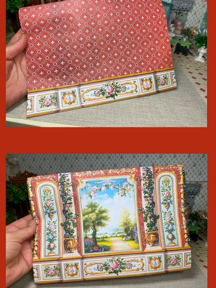 Wallpaper for dollhouse. 1:12. A4. Digital printing.