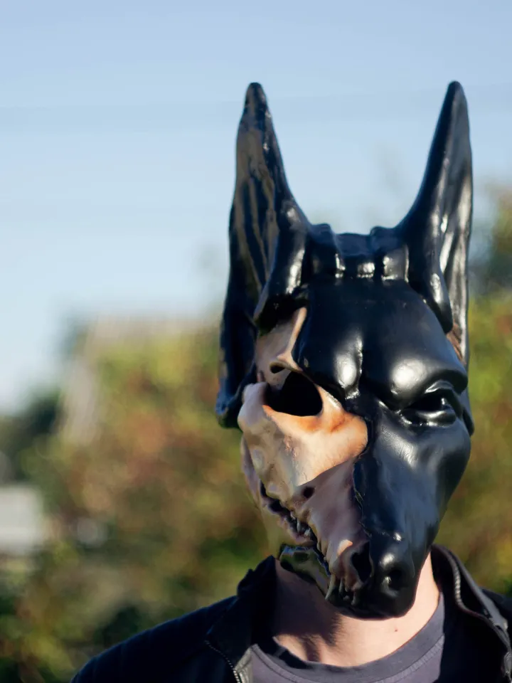 Egyptian Black Anubis head mask, black jackal mask, anubis cosplay mask, for egyptian costume, skull costume mask, cosplay face mask