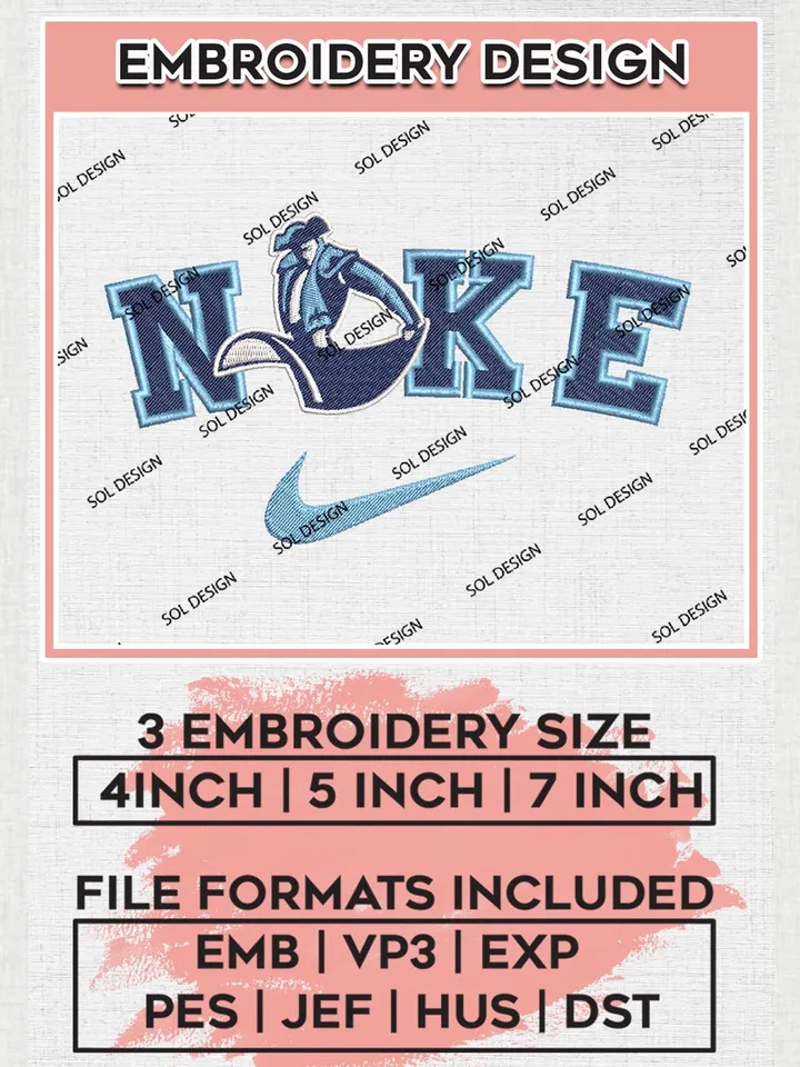 Nike San Diego Toreros Machine Embroidery Design, NCAA San Diego Toreros Embroidery Design files, NCAA Embroidery Designs, NCAA Machine Embroidery Designs, Digital Download