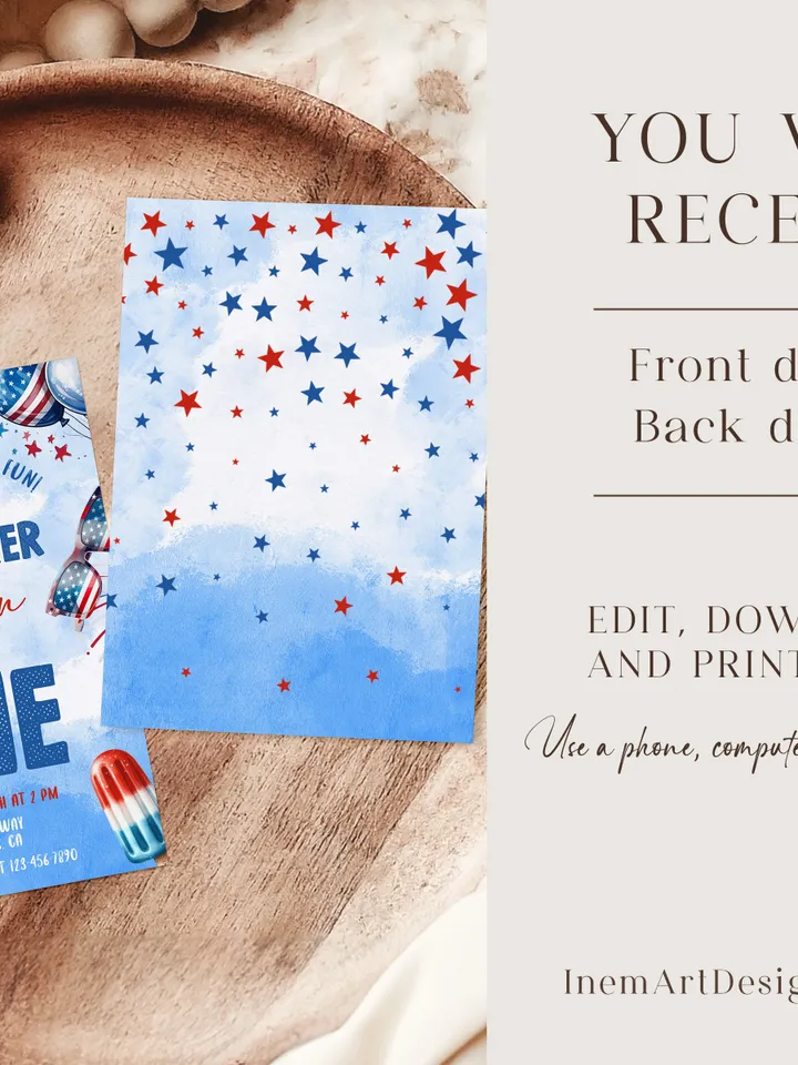 Firecracker 1st birthday invitation, Our little firecracker is turning one invitation, Firecracker invite Editable template - FC001