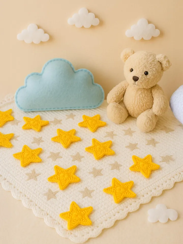 Crochet Star Pattern Applique PDF, DIY Decorative Star Ornament, Easy Crochet Pattern for Beginners