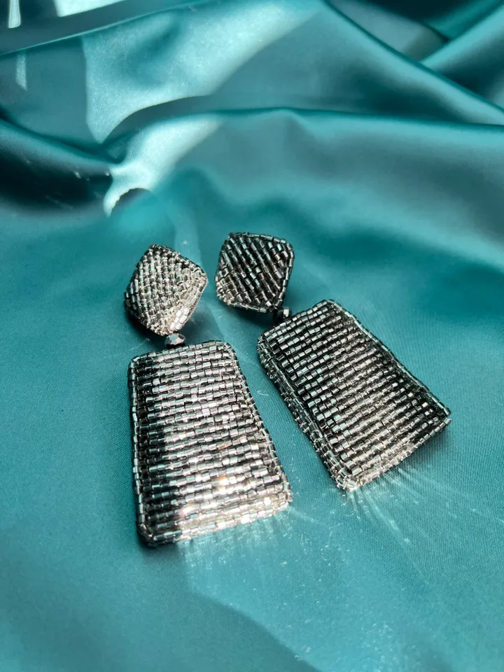 Trapezoid Beaded Earrings