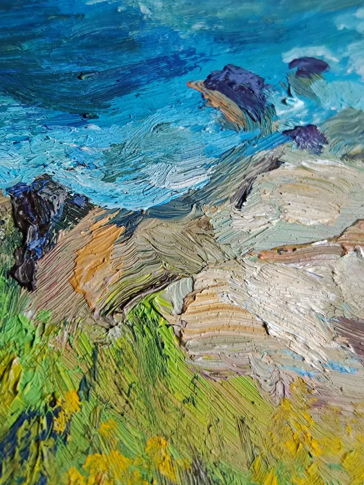 Lighthouse and osean oil painting