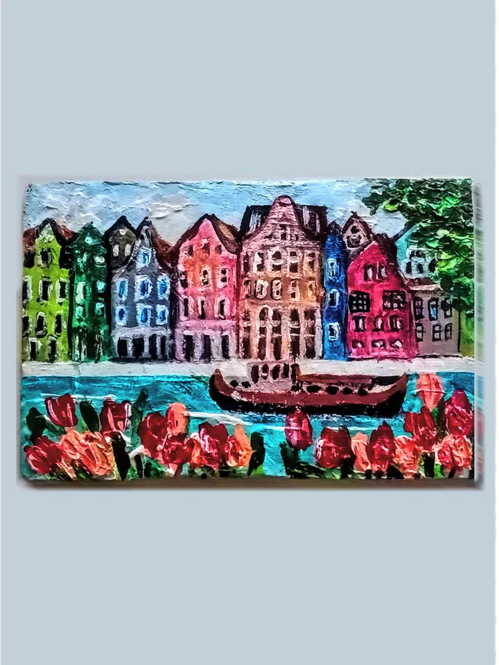 Amsterdam Painting City Skyline original art