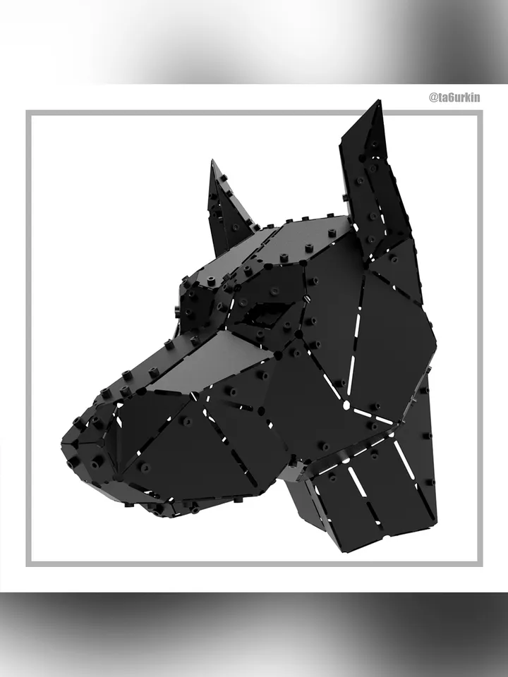 Sheet Metal Riveting Doberman Head Project (DXF, PDF)