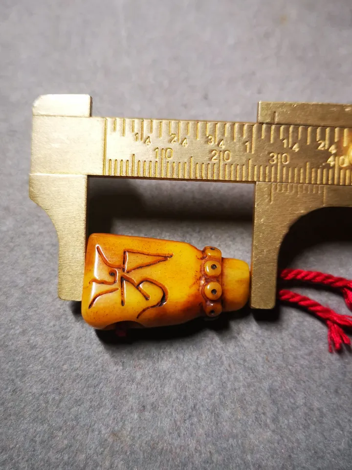 Gandhanra Tibetan Yak Bone Carved Guru Bead, T-drilled 3-Hole Prayer Bead,Connector Bead for Mala, Bead Accessories