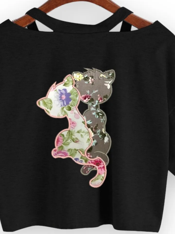 Machine embroidery design cats love applique, digital embroidery pattern machine embroidery design applique embroidery motif