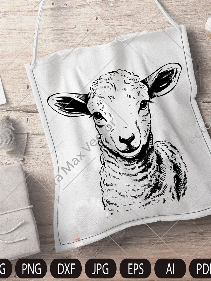 Lamb Svg, Lamb head svg, Lamb face ,Sheep svg, Cute Farm Animal, Livestock,farm life, Lamb Clipart, Lamb Vector, Lamb printable, Lambs svg