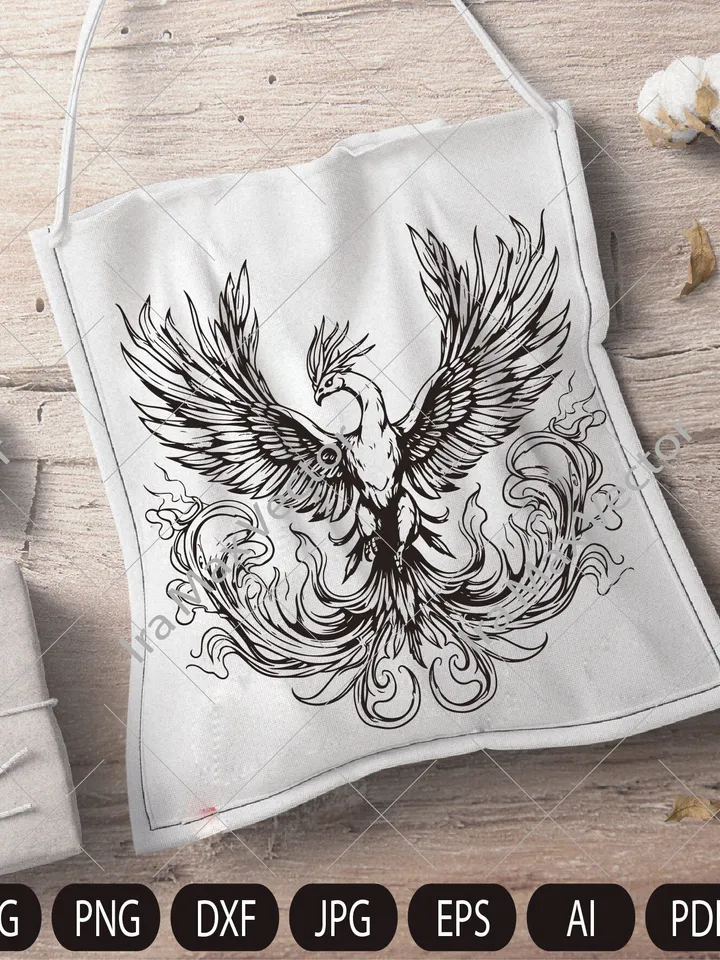 Phoenix Svg, Phoenix Clipart, Phoenix coloring page, Phoenix Wings Svg, Phoenix Cutfile, Phoenix Vector, Phoenix Bird Svg, Firebirds Svg