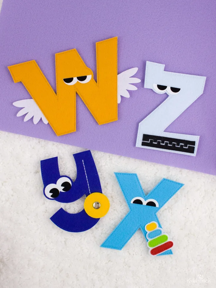 Felt English Alphabet with Eyes - Sewing Patterns